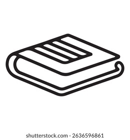 A clean, simple line drawing of an open book, presented in an isometric perspective Simple Line Art Illustration of an Open Book icon