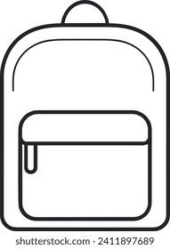 Clean and Simple Line Vector Illustration of Classic Backpack Design