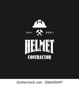 Logotipo limpio y sencillo sobre el casco del contratista y la letra H.
EPS 10, Vector.