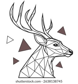 A clean and simple logo design depicting a deer head, created with minimalist lines and shapes. The design is suitable for various branding applications.