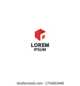 Marca de logotipo simple y limpia que representa un cuadro de tres dimensiones estilizado para su símbolo 