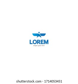 Clean and simple logo mark with a stylized A with wings for the symbol, perfect for an aviation company 