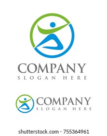 Clean, simple and modern abstract human figure logo design template for health, fitness, nature etc company, designed based in vector format.