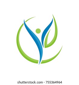 Clean, simple and modern abstract human figure logo design template for health, fitness, nature etc company, designed based in vector format.