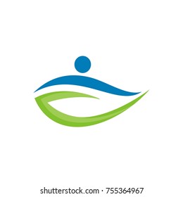 Clean, simple and modern abstract human figure logo design template for health, fitness, nature etc company, designed based in vector format.