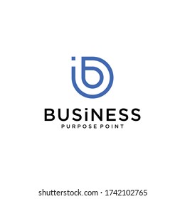 clean simple modern design logo with the symbol letter b with a clear meaning of the destination point