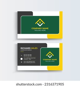 Clean and simple modern Mortgage business card, Modern simple light business card template with flat user interface. Double-sided creative Landing business card template
