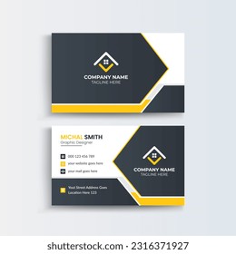 Clean and simple modern Mortgage business card, Modern simple light business card template with flat user interface. Double-sided creative Landing business card template
