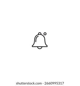 Un icono de campana de notificación limpio y simple, perfecto para indicar alertas, recordatorios o nuevos mensajes en interfaces de usuario y diseños digitales. Aislado.