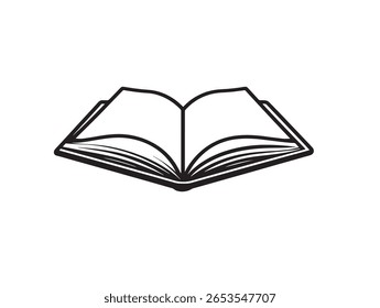 Clean and Simple Open Book Icon Vector Design