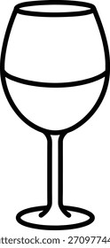 Sauberes, einfaches Umrisssymbol eines Weinglases. Verwenden Sie dieses Symbol für Websites, Apps oder Marketingmaterialien.