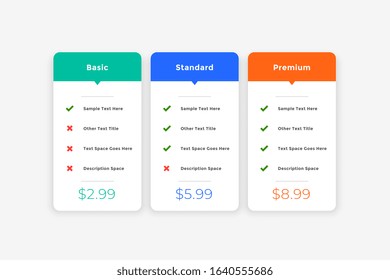 clean simple pricing table template for website