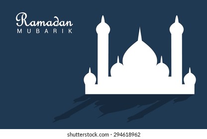 Clean and simple Ramadan Mubarak text design. Vector illustration.Eps 10 vector file.