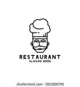 Clean and simple restaurant logo design template