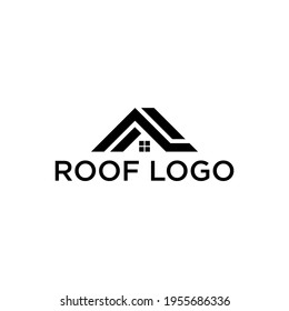 clean simple roofing logo design vector for home residential
