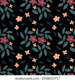 Clean and simple seamless floral pattern design