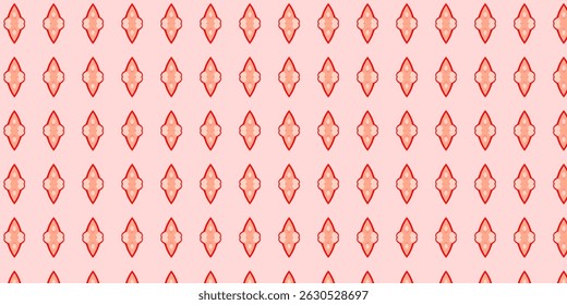 A clean and simple seamless pattern with red and pink geometric diamond shapes on a soft pink background.