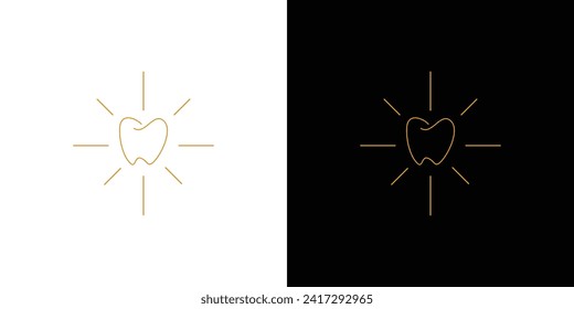 Clean and simple shining tooth logo design