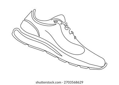 Zapatos sencillos limpios de una línea de dibujo con diseño de contorno continuo minimalista