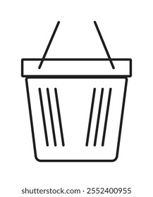 A clean and simple shopping basket icon representing online shopping, cart functionality, or retail themes.