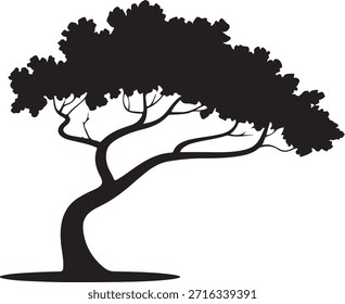 Una silueta limpia y simple de un árbol, perfecta para representar la naturaleza, el crecimiento y los temas ambientales en varios proyectos de diseño.