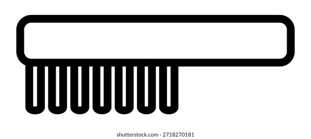 Clean and simple toothbrush line art icon, perfect for promoting dental hygiene and daily health routines. Ideal for medical apps, healthcare blogs, and personal grooming illustrations.
