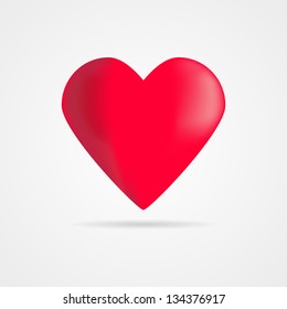Clean simple vector heart with shadow