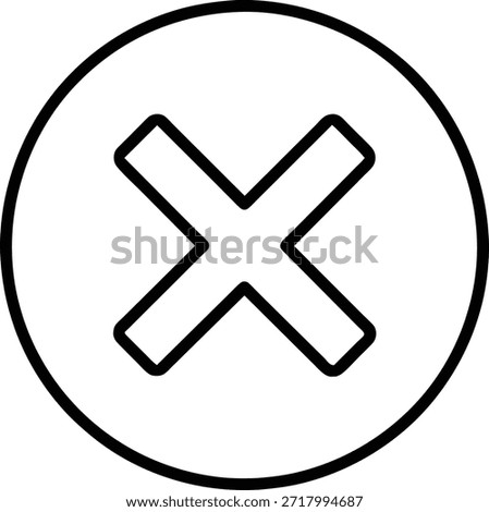 Clean, simple vector illustration of a circled cross mark icon. Perfect for websites, apps, and presentations. Represents cancel, delete, close, or no. High-resolution, easily scalable.