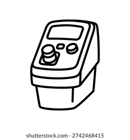 Clean and simple vector illustration of a classic parking meter, perfect for urban design, traffic regulation, and city planning projects with a minimalist aesthetic.