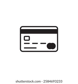 Clean and simple vector illustration of a credit card icon, perfect for banking, finance, payment systems, and e-commerce design projects.