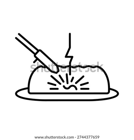 Clean and simple vector illustration of a hand brushing teeth with toothpaste, depicting daily oral hygiene and dental care routine in a minimalist style.