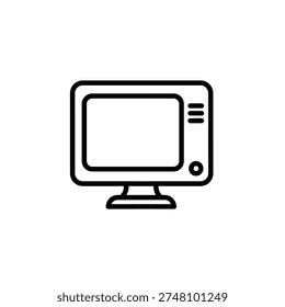 Clean and simple vector illustration of a modern microwave oven with digital display, ideal for kitchen appliances and home design projects.