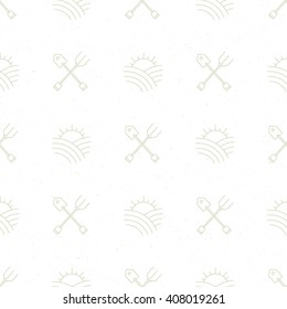 Clean and simple vector seamless pattern with agricultural elements. 