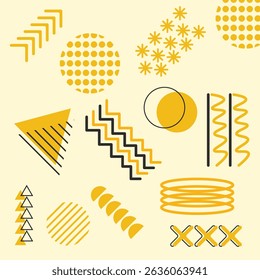 A clean and simple yellow orange memphis elements suitable for backgrounds, templates, and commercial projects 