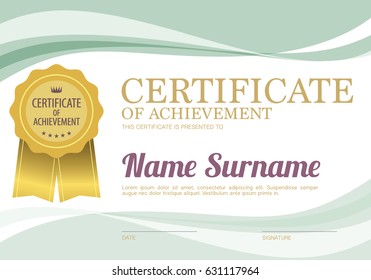 Clean And Simply Blank Certified Border Template Vector Illustration