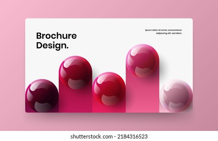 Clean site design vector template. Creative 3D spheres web banner layout.