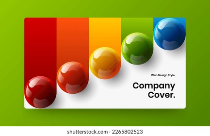 Clean site vector design illustration. Geometric realistic spheres banner layout.