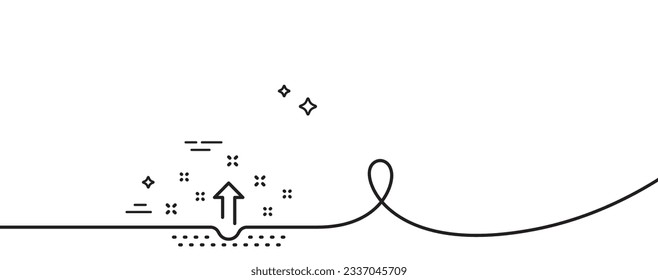 Clean skin line icon. Continuous one line with curl. Body or Face care sign. Clean skin single outline ribbon. Loop curve pattern. Vector