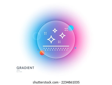 Icono de la línea de piel limpia. Botón de desenfoque degradado con gafas. Señal de cuidado de crema. Símbolo de loción cosmética. Diseño de vidrio transparente. Icono de la línea de piel limpia. Vector