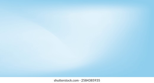 Clean sky blue gradient background with text space. Editable blurred white blue vector illustration for the backdrop of the banner