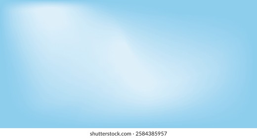 Clean sky blue gradient background with text space. Editable blurred white blue vector illustration for the backdrop of the banner