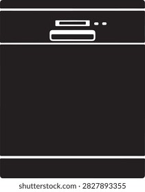Clean, sleek black dishwasher with control panel and handle for modern kitchen design.