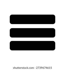 Clean and sleek three horizontal black bars on white background, ideal for modern design templates, logos, and minimalist layouts.