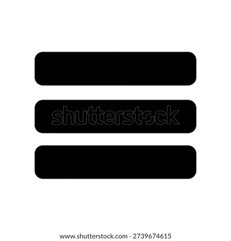 Clean and sleek three horizontal black bars on white background, ideal for modern design templates, logos, and minimalist layouts.