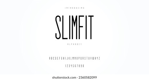 Clean Slim Fit Thin Condensed Sans Serif Font Alphabet Typeface Typography 
