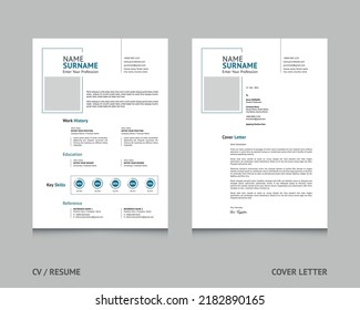 Clean And Smart Design CV Layout  Resume Template With Job Application Letter