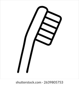 Clean Smile Healthy Habits Toothbrush Icon Design Dental Hygiene Oral Care Line Art Daily Routine