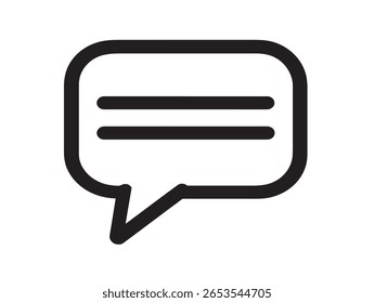 Clean SMS Notification Icon in Line Art Style
