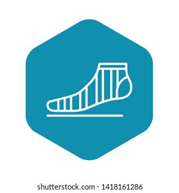 Clean sock icon. Outline clean sock vector icon for web design isolated on white background