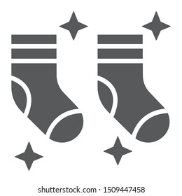 Clean socks glyph icon, laundry and wardrobe, tidy socks sign, vector graphics, a solid pattern on a white background, eps 10.